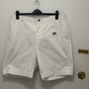 Tailorbyrd Men's Cream Flat Front Shorts